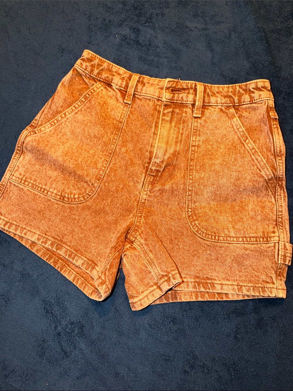 Universal Thread Washed Orange Denim Utility Shorts